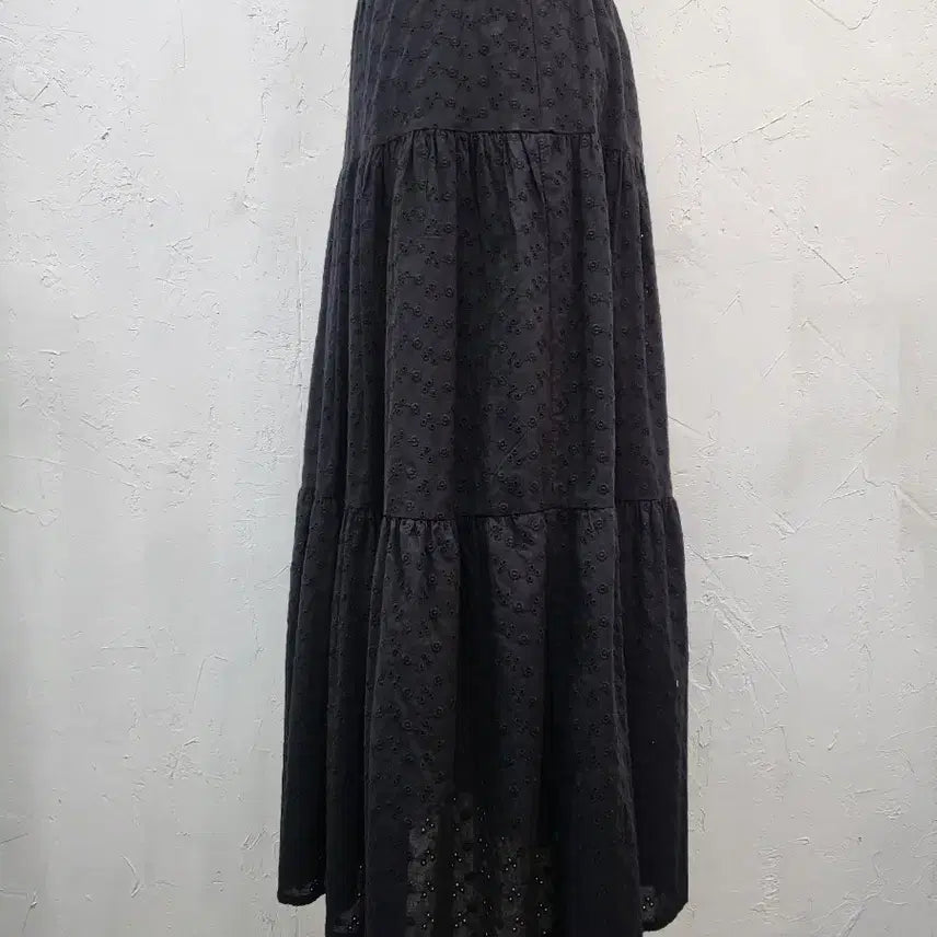 [BUNJANG] Black Ruffle Long Skirt (S) / 블랙 캉캉 롱 스커트S