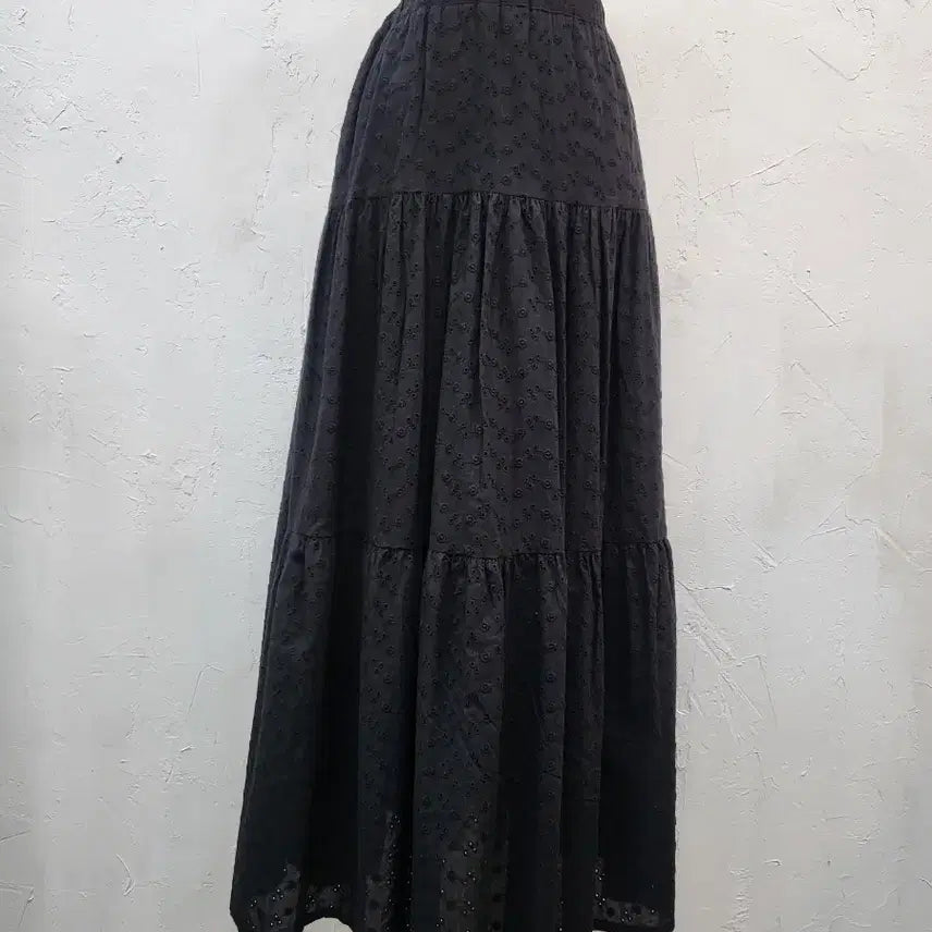 [BUNJANG] Black Ruffle Long Skirt (S) / 블랙 캉캉 롱 스커트S