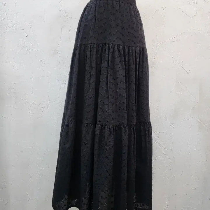 [BUNJANG] Black Ruffle Long Skirt (S) / 블랙 캉캉 롱 스커트S