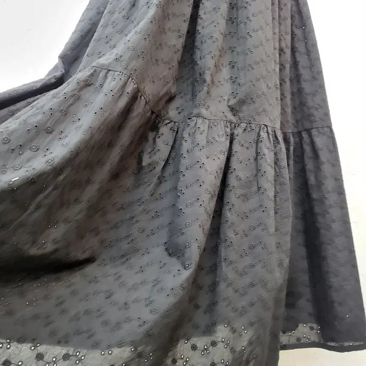 [BUNJANG] Black Ruffle Long Skirt (S) / 블랙 캉캉 롱 스커트S