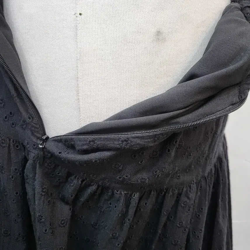[BUNJANG] Black Ruffle Long Skirt (S) / 블랙 캉캉 롱 스커트S
