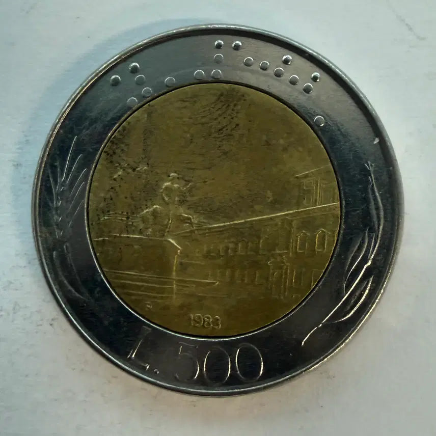 [BUNJANG] Italian 500 Lire Bimetallic Coin (1983) / 1983년 이탈리아 500리라 바이메탈 동전 S1518