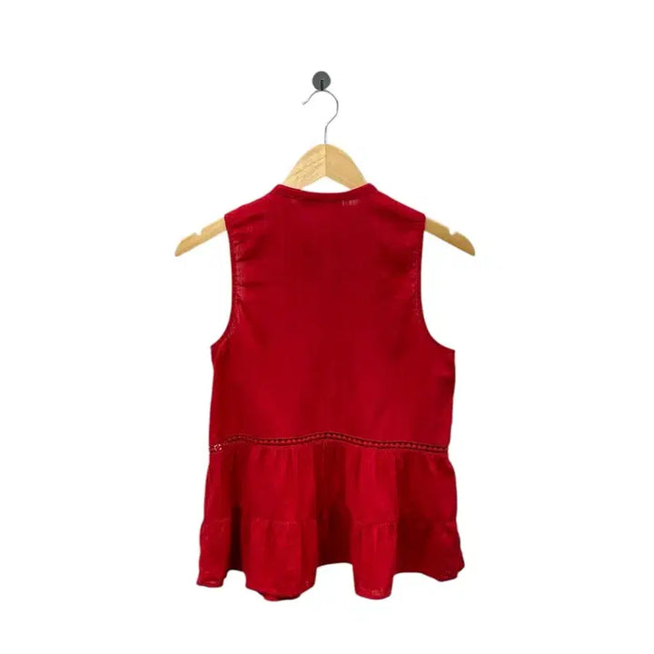 [BUNJANG] Abercrombie &amp; Fitch Red Frill Tank Top (S) / 아베크롬비 A&amp;F 레드 탑 프릴나시 S