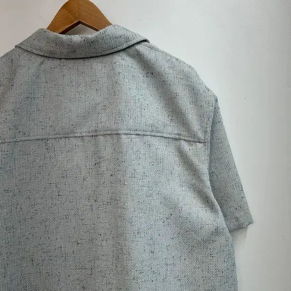 [SOLD OUT] 105 리버클래시 라이트블루 썸머트위드 오픈칼라 하프 셔켓 반팔 셔츠