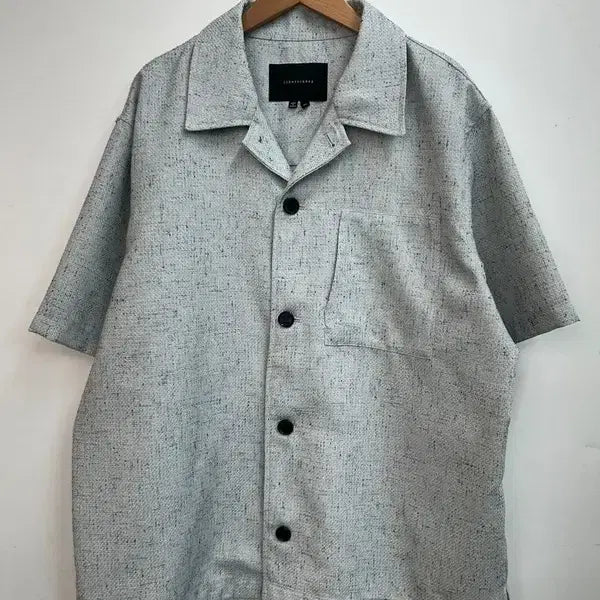 [SOLD OUT] 105 리버클래시 라이트블루 썸머트위드 오픈칼라 하프 셔켓 반팔 셔츠