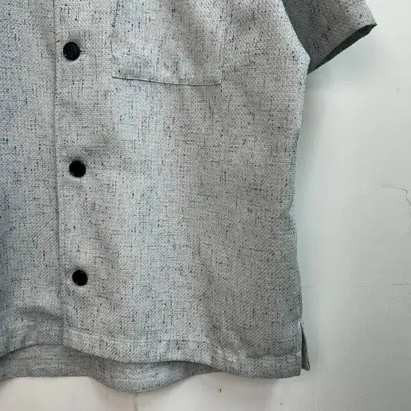 [SOLD OUT] 105 리버클래시 라이트블루 썸머트위드 오픈칼라 하프 셔켓 반팔 셔츠