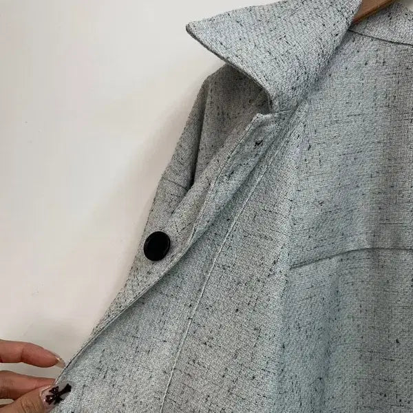 [SOLD OUT] 105 리버클래시 라이트블루 썸머트위드 오픈칼라 하프 셔켓 반팔 셔츠