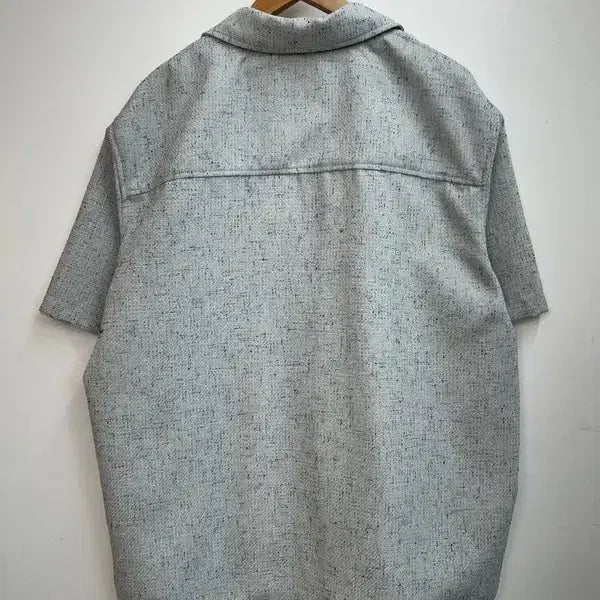 [SOLD OUT] 105 리버클래시 라이트블루 썸머트위드 오픈칼라 하프 셔켓 반팔 셔츠