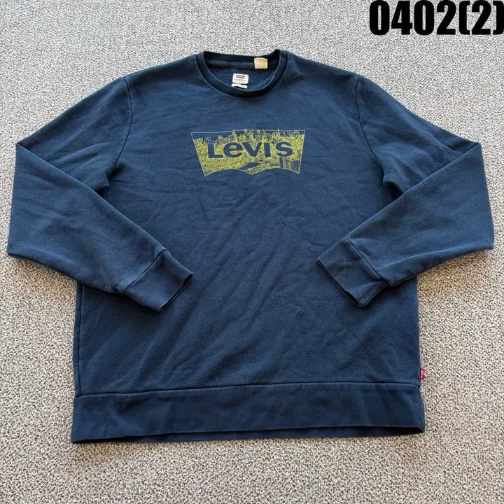 [SOLD OUT] 리바이스 네이비 로고 맨투맨 티셔츠 L
