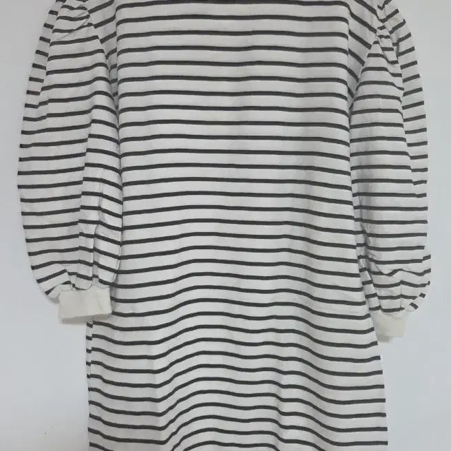 [BUNJANG] Striped Collar Neck Puff Sleeve Dress / 스트라이프 카라넥 퍼프 원피스
