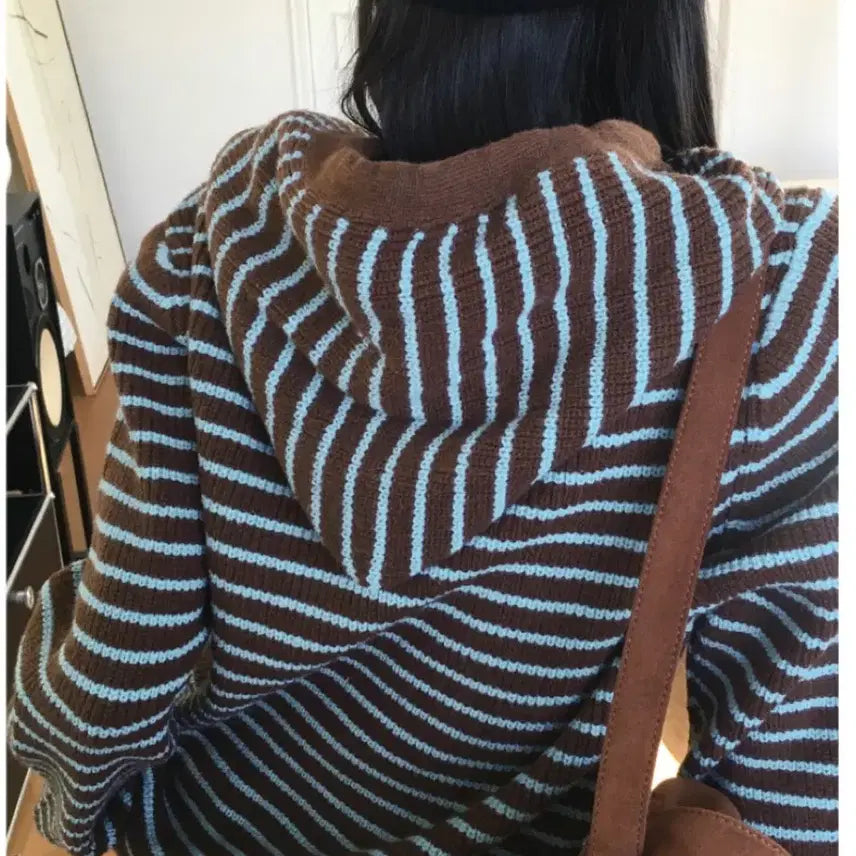 [BUNJANG] Nakita Striped Hooded Knit / 나키타 스트라이프 후드 니트