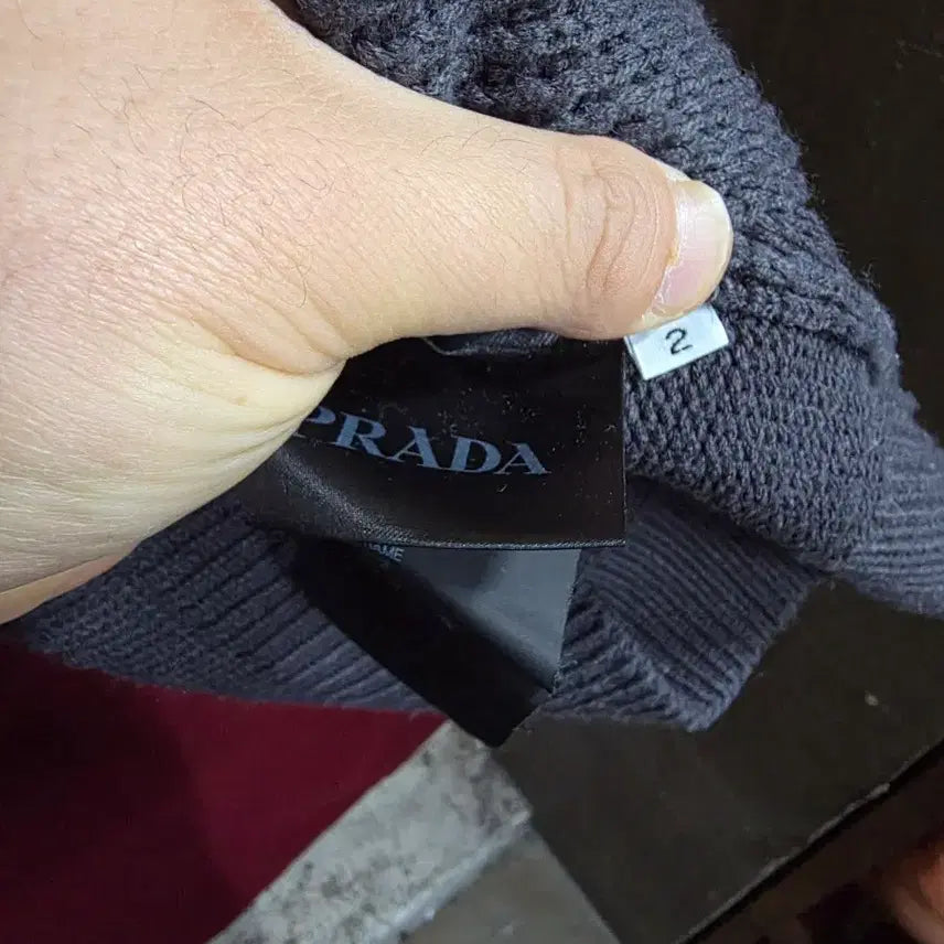 [BUNJANG] Prada Diamond Pattern Turtleneck Knit Sweater / 프라다 다이아몬드 패턴 터틀넥 니트.   명/1