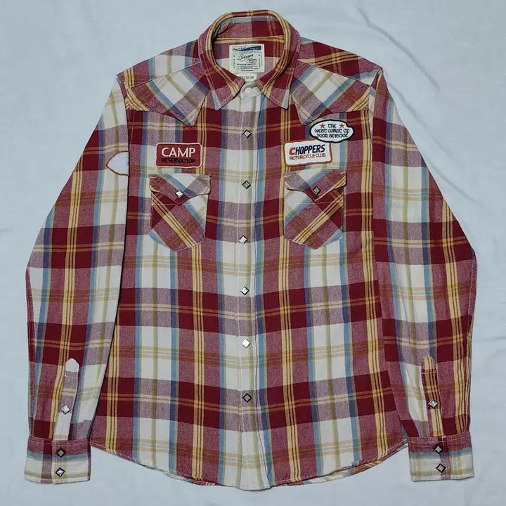 [BUNJANG] Luckystore Tailors Western Patch Check Shirt / [M] Luckystore Tailors 웨스턴 패치 체크 셔츠