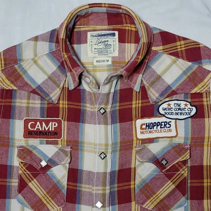 [BUNJANG] Luckystore Tailors Western Patch Check Shirt / [M] Luckystore Tailors 웨스턴 패치 체크 셔츠
