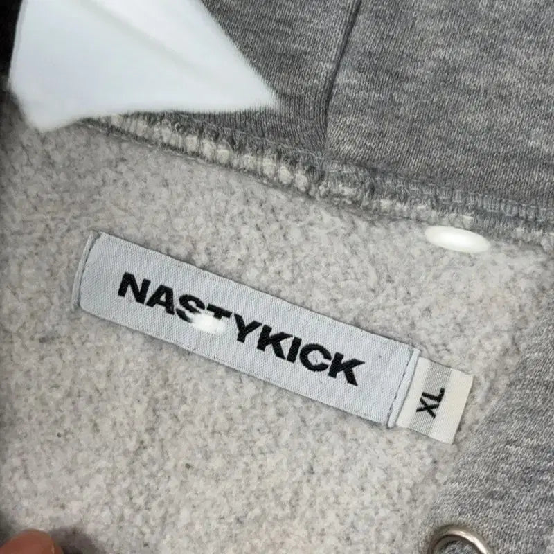 [BUNJANG] Nasty Kick Light Gray Hoodie XL / 내스티킥 프린팅 라이트 그레이 후드티 XL