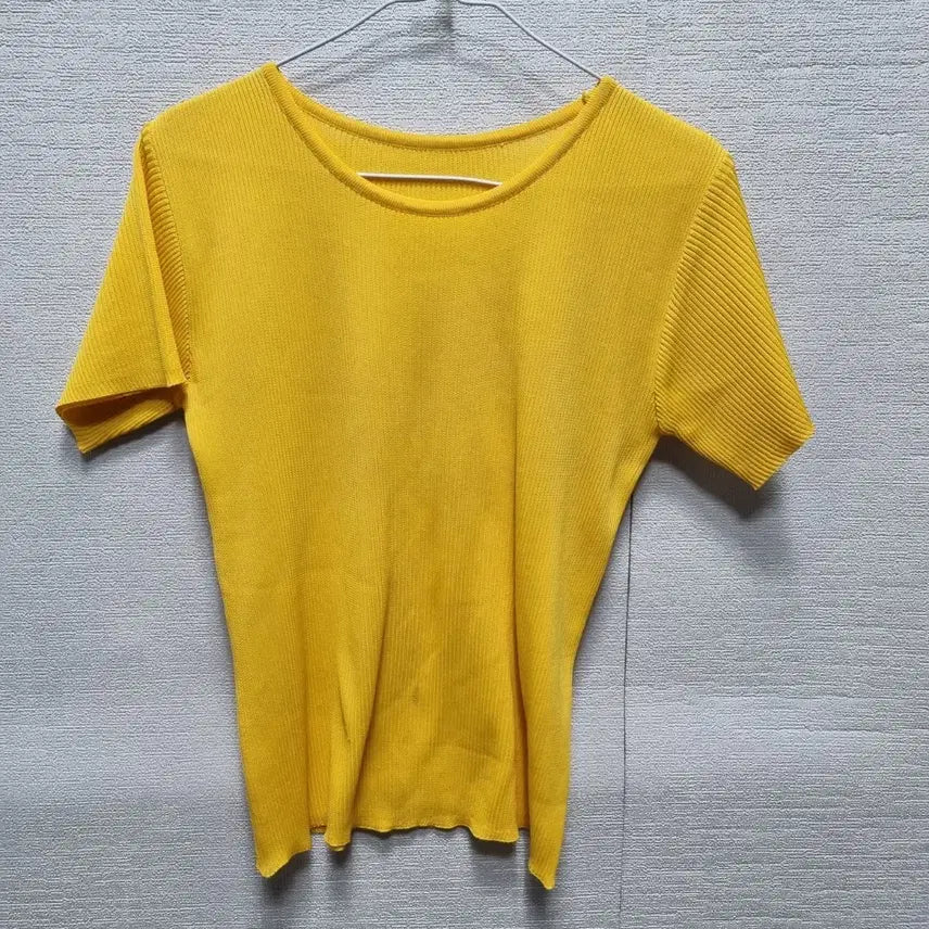 [BUNJANG] Unbranded Ribbed Knit Short Sleeve T-shirt / 마352 골지 니트 반팔 티셔츠
