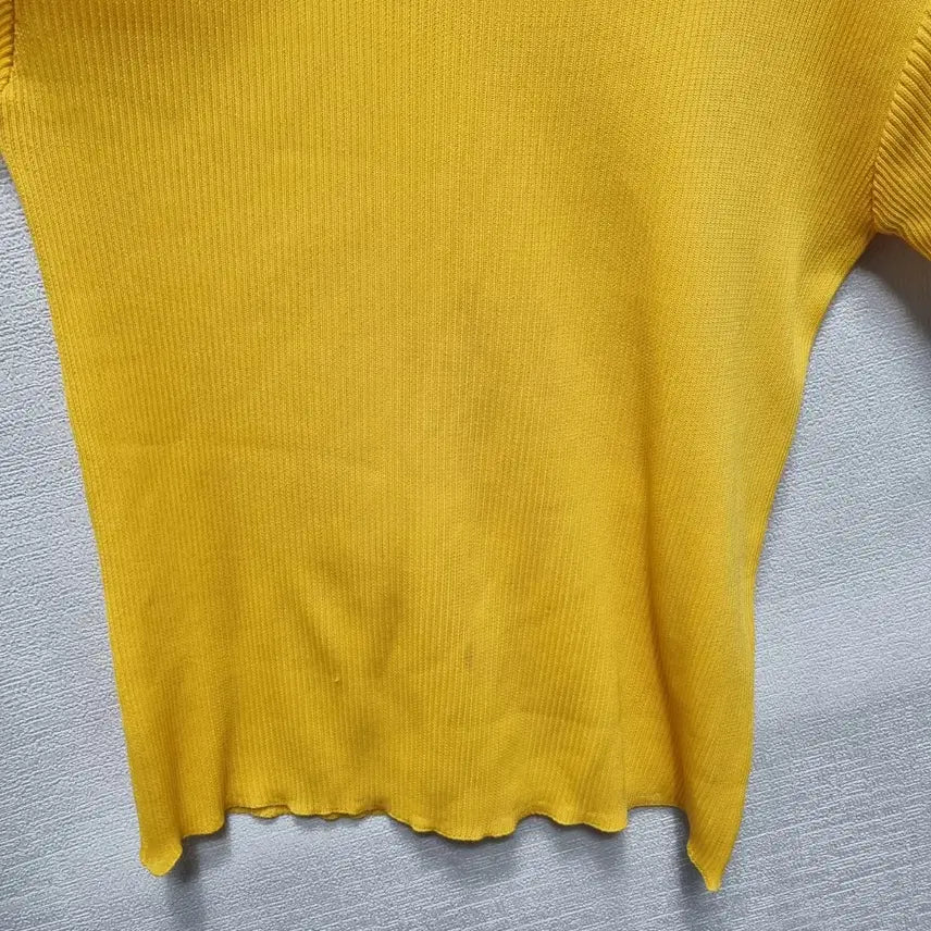 [BUNJANG] Unbranded Ribbed Knit Short Sleeve T-shirt / 마352 골지 니트 반팔 티셔츠