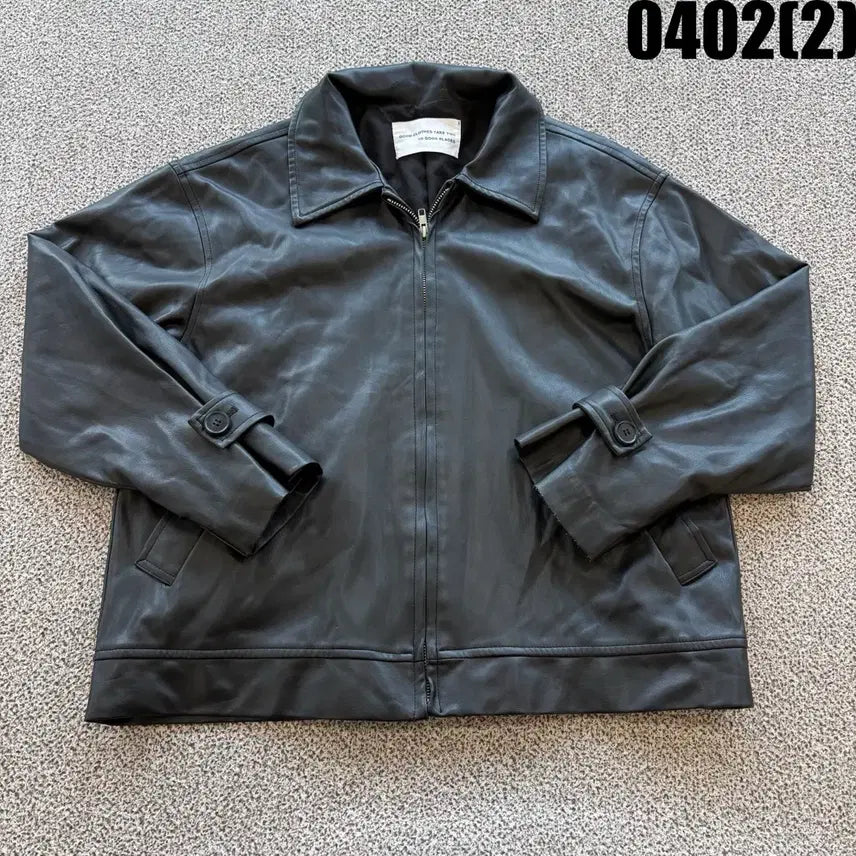 [SOLD OUT] 빈티지 블랙 레더 집업 자켓 M