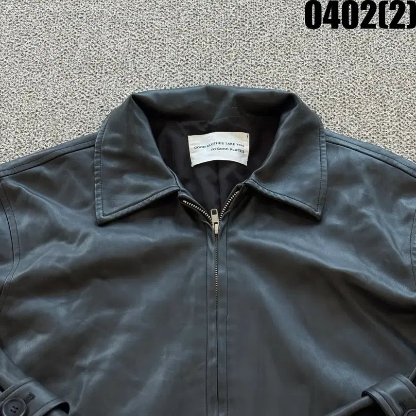 [SOLD OUT] 빈티지 블랙 레더 집업 자켓 M