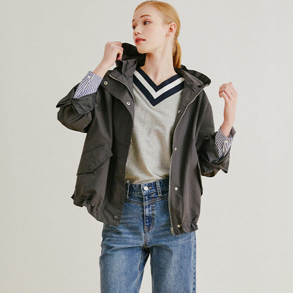 [BUNJANG] Biztine New York Windbreaker Jacket / 비즈트인뉴욕 바람막이 77사이즈