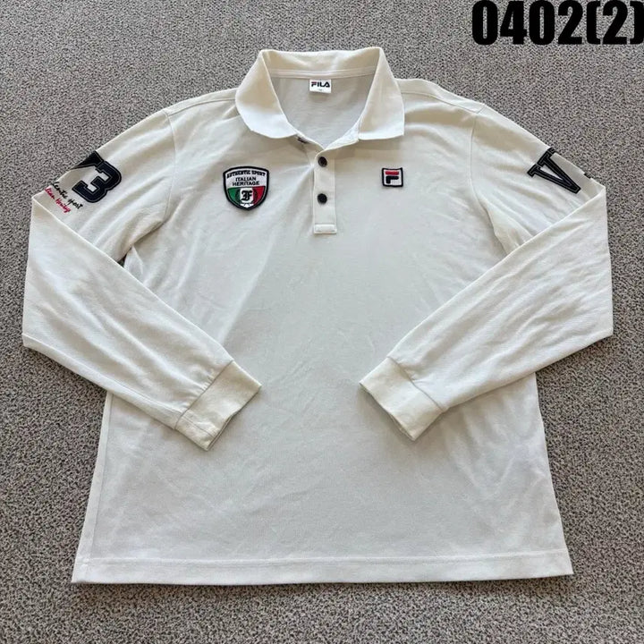 [SOLD OUT] 휠라 FILA 긴팔 폴로티 화이트 100