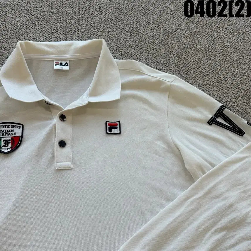 [SOLD OUT] 휠라 FILA 긴팔 폴로티 화이트 100