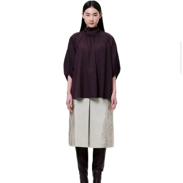 [SOLD OUT] 포코포스카 SOFT SHIRRING SCARF BLOUSE
