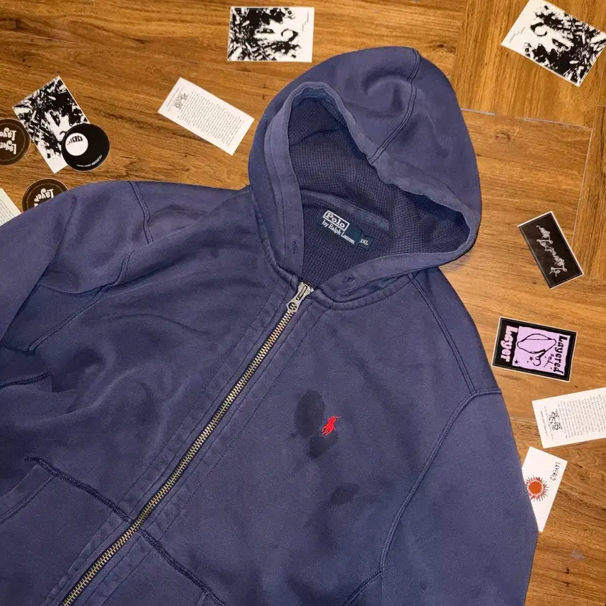 [BUNJANG] Polo Ralph Lauren Double Cloth Hoodie Zip Up / 90s Polo double clothes hoodie zip up