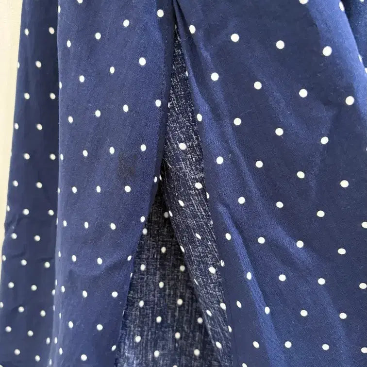 [BUNJANG] ZARA Dot Long Dress with Lace and See-through Detail / 자라 도트 롱원피스 허리리본 슬림핏 레이스 시스루 여리핏 원피스
