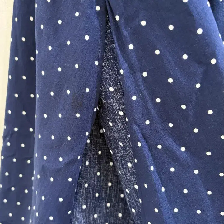 [BUNJANG] ZARA Dot Long Dress with Lace and See-through Detail / 자라 도트 롱원피스 허리리본 슬림핏 레이스 시스루 여리핏 원피스