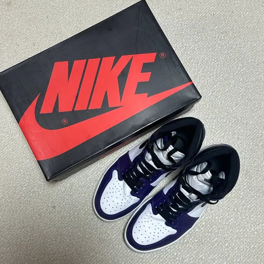 [BUNJANG] Nike Jordan 1 High Court Purple Sneakers / 조던1 하이 코트퍼플