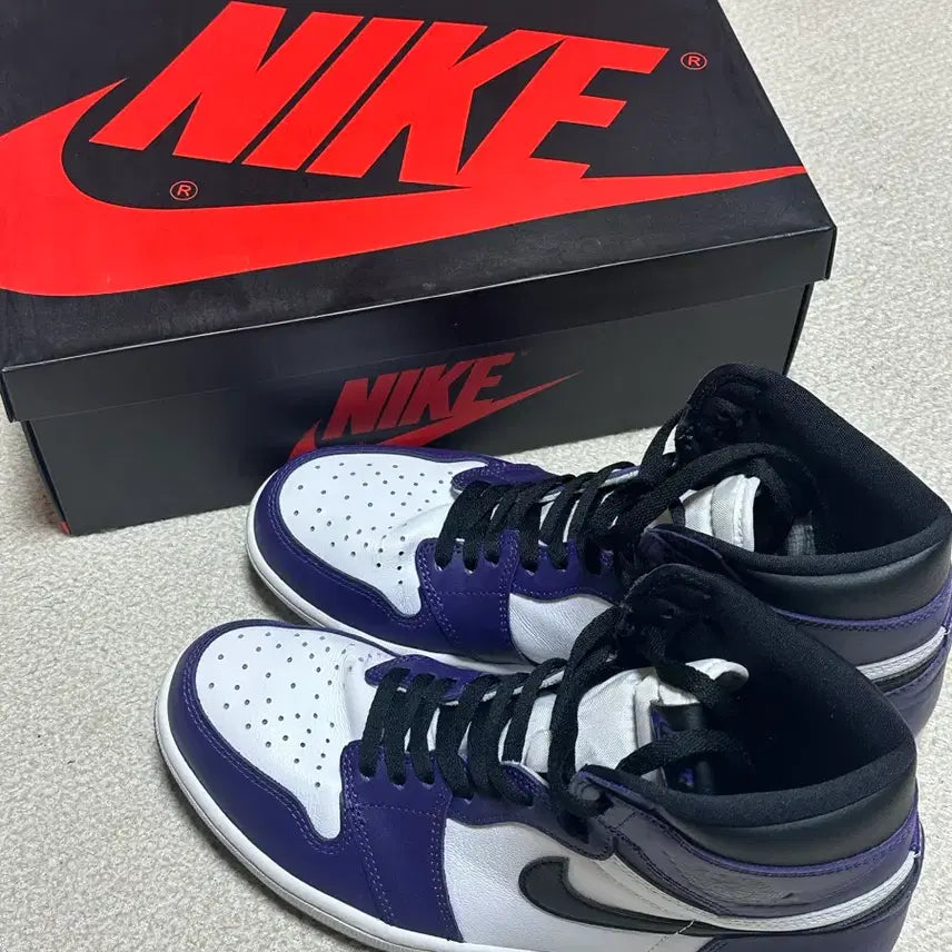 [BUNJANG] Nike Jordan 1 High Court Purple Sneakers / 조던1 하이 코트퍼플