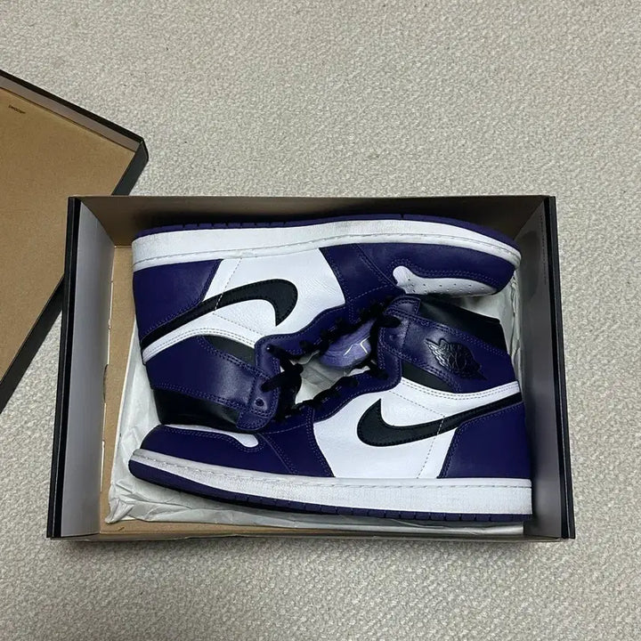 [BUNJANG] Nike Jordan 1 High Court Purple Sneakers / 조던1 하이 코트퍼플