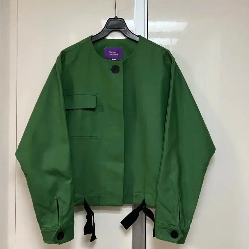 [BUNJANG] BENETTI Round Short Cropped Jacket Green / 제평 베네띠 BENETTI 라운드 숏 자켓 크롭 자켓 그린 초록 리틀블랙