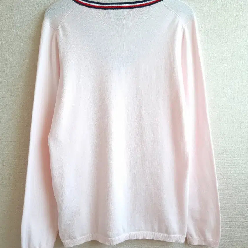 [BUNJANG] Tommy Hilfiger Pink V-neck Knit Sweater / 타미힐피거 핑크색 브이넥 니트
