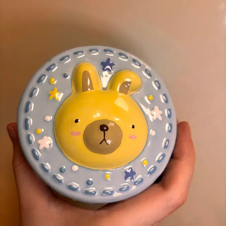 [BUNJANG] Vintage Rabbit Blue-Tone Ceramic Jewelry Box / 고전문구 토끼 frotis 도자기 세라믹 보석함