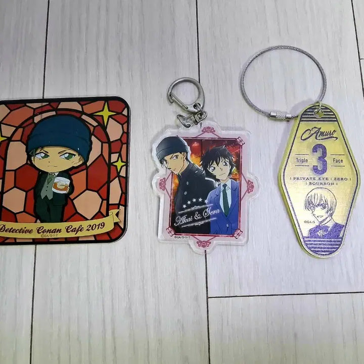 [BUNJANG] Detective Conan Akai, Amuro, Kazami, Sera Acrylic Figure Keychain Set (9 Types) / 명탐정 코난 아카이 아무로 카자미 세라 아크릴 피규어 키링 9종