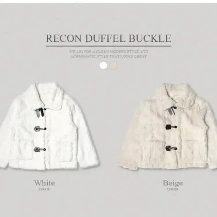[BUNJANG] Anwonmore Reconn Duffle Buckle Tteokbokki Fur Jacket Beige / 애니원모어 리컨 더플 버클 떡볶이 퍼 자켓 베이지