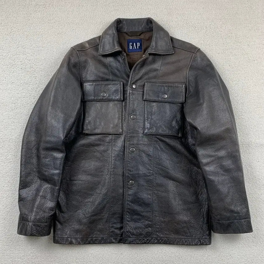 [SOLD OUT] 90s 올드갭 카우레더 카코트 자켓 다크브라운