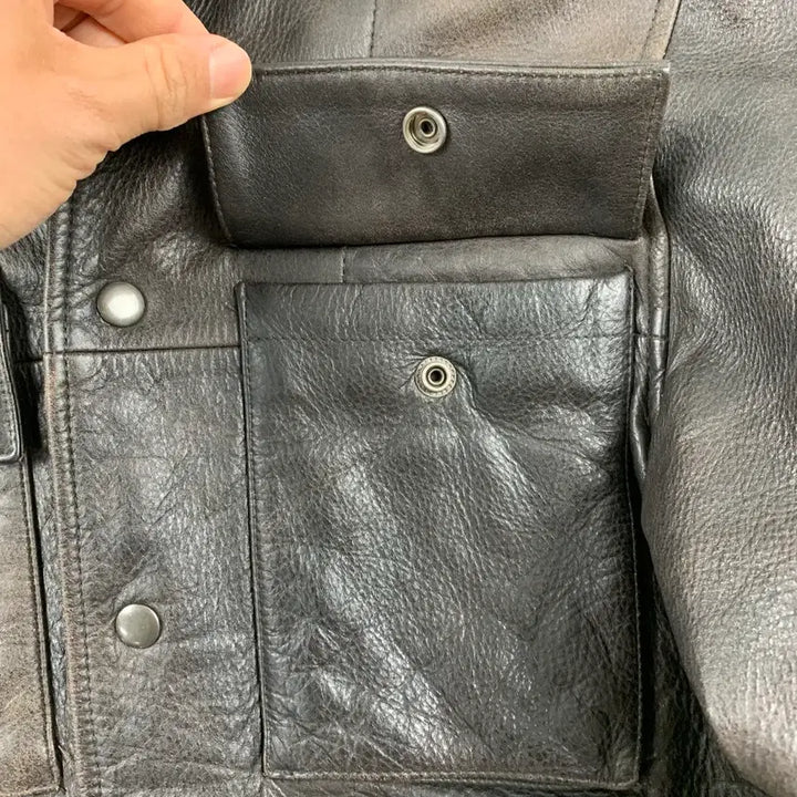 [SOLD OUT] 90s 올드갭 카우레더 카코트 자켓 다크브라운