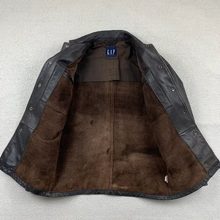 [SOLD OUT] 90s 올드갭 카우레더 카코트 자켓 다크브라운