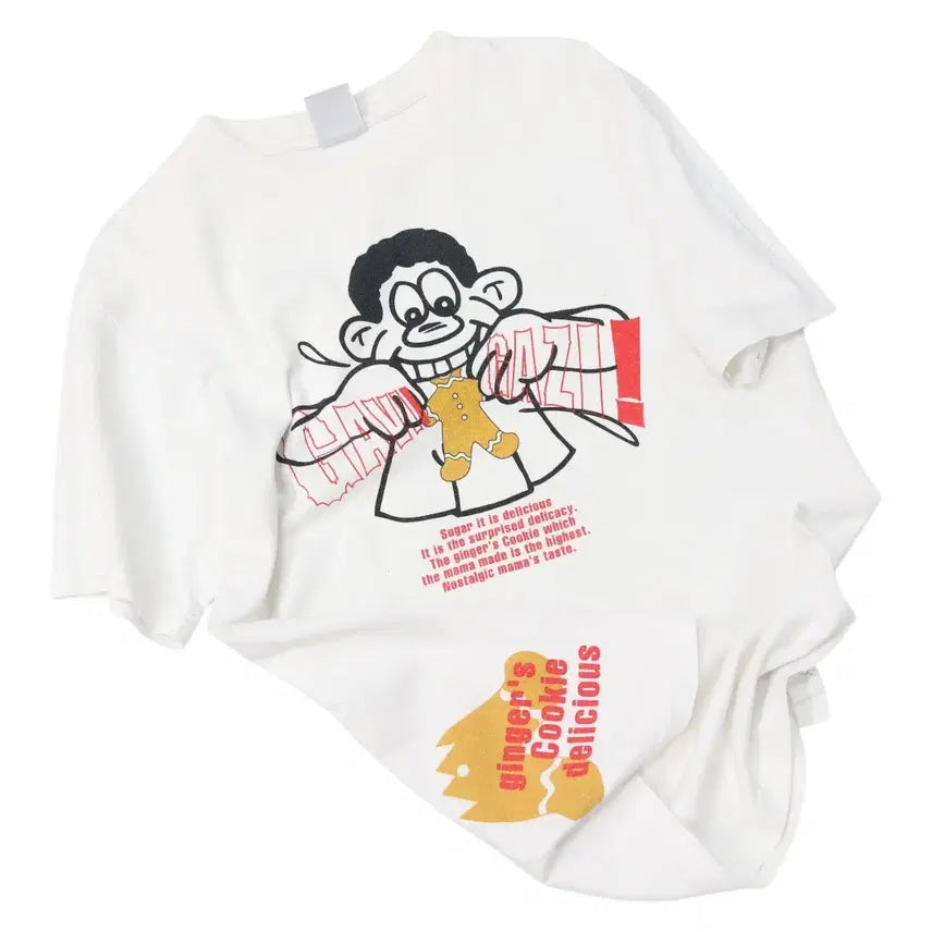 [BUNJANG] Funky Bass Gingerbread Graphic White T-Shirt (M) / funky bass 펑키베이스 진저브레드 그래픽 화이트 반팔티셔츠 (M)
