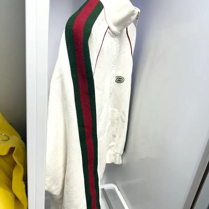 [BUNJANG] Gucci Web Stripe Cotton Sweatshirt Jacket / 백화점 구매한 95 구찌 웹 스트라이프 코튼 스웨트셔츠 집업 자켓
