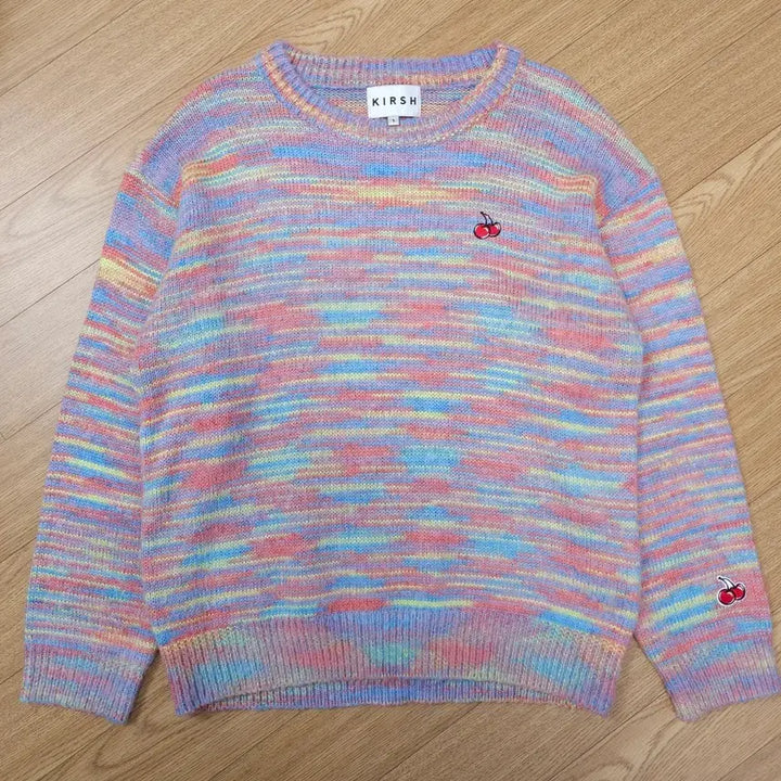 [BUNJANG] Kirsh Stripe Cherry Knit Sweater / 키르시 스트라이프 체리 니트 1 (S ~ M)