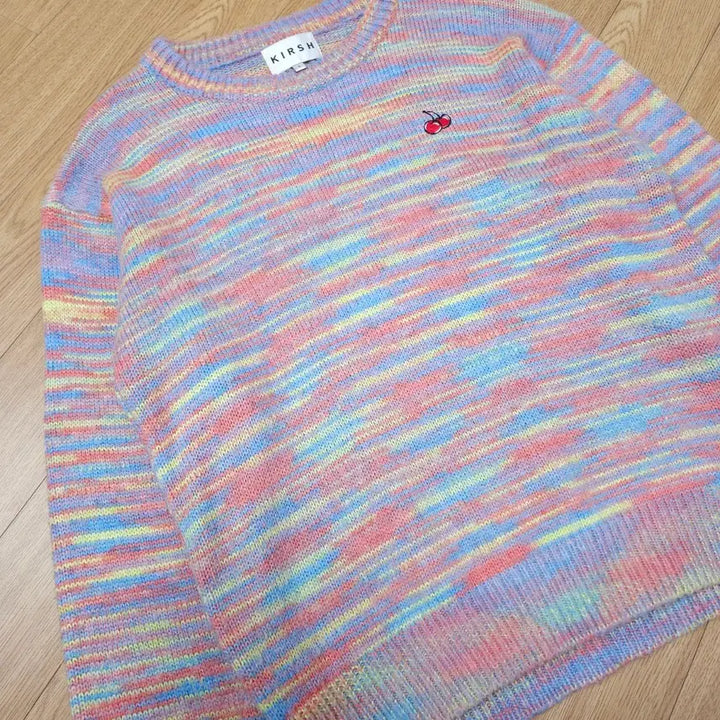 [BUNJANG] Kirsh Stripe Cherry Knit Sweater / 키르시 스트라이프 체리 니트 1 (S ~ M)
