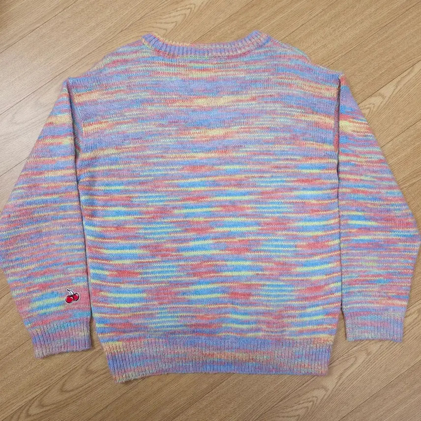 [BUNJANG] Kirsh Stripe Cherry Knit Sweater / 키르시 스트라이프 체리 니트 1 (S ~ M)