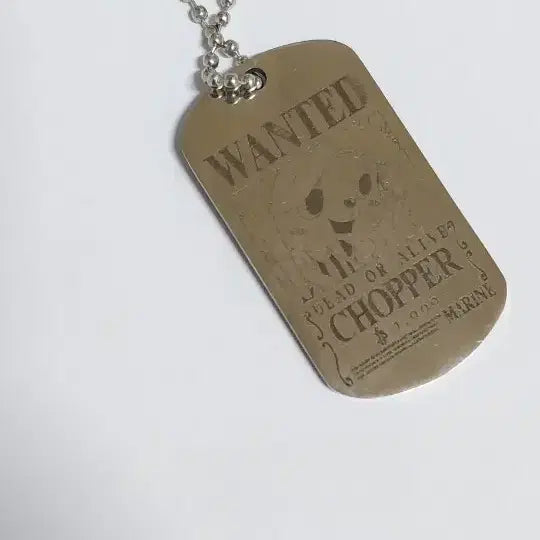[BUNJANG] One Piece Chopper Wanted Poster Dog Tag Keychain / 원피스 쵸파 수배서 군번줄 키링