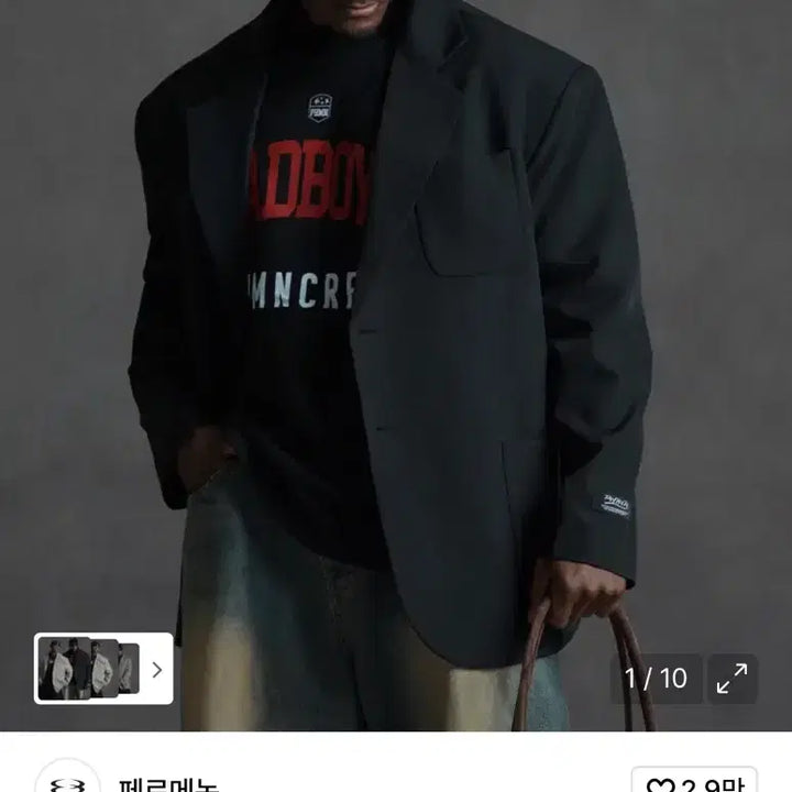 [BUNJANG] Fermanon Oversized Black Blazer / 페르메논 오버핏 블랙 블레이저
