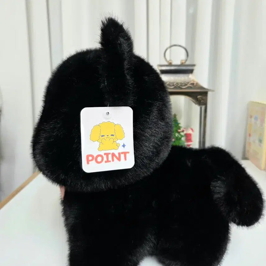 [BUNJANG] Black Cat Ribbon Plush Toy 34cm / 검은 고양이 리본 인형 새상품