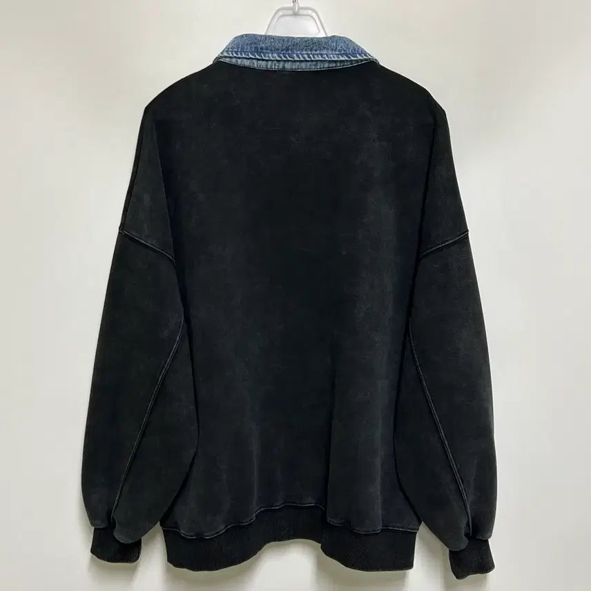 [BUNJANG] REGEN BOGEN FEARLESS Denim Collar Oversized Sweatshirt / [여자 FREE]레겐보겐 FEARLESS 데님 카라 오버핏 맨투맨